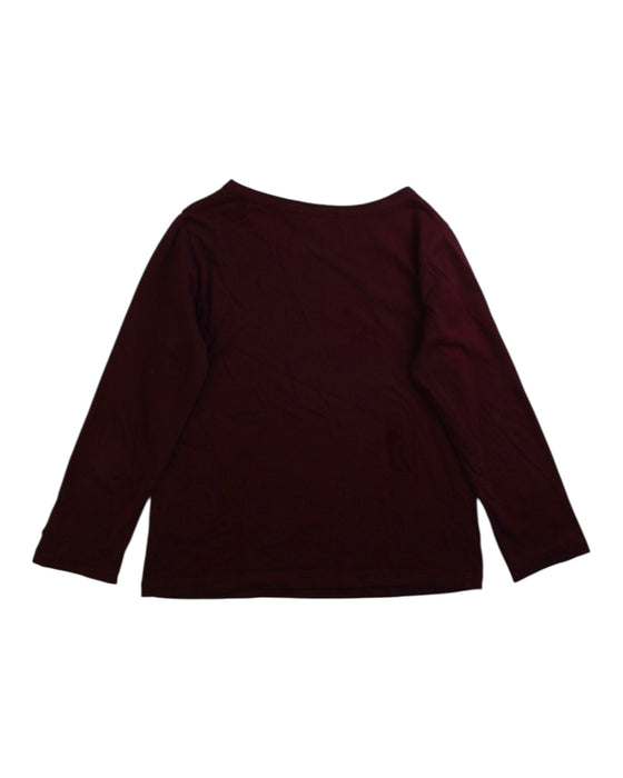 A Burgundy Long Sleeve Tops from Bonpoint in size 4T for girl. (Back View)