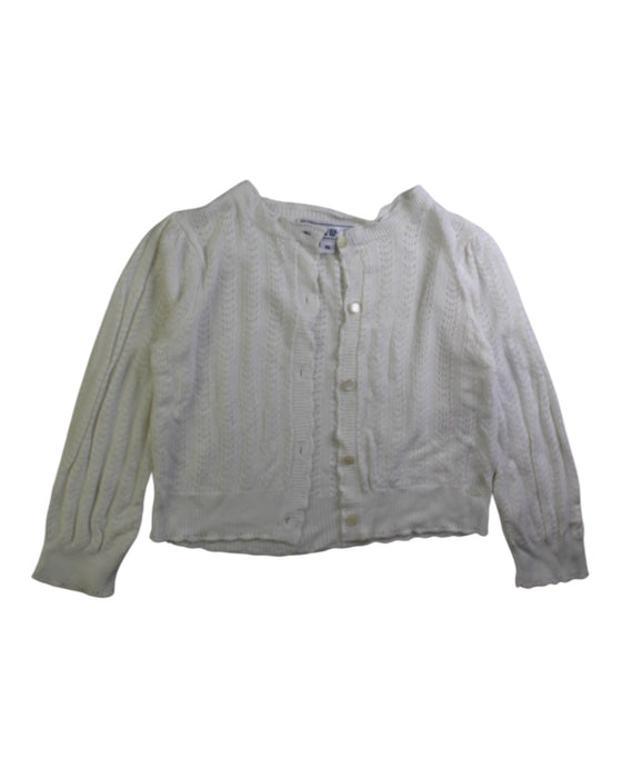 A White Cardigans from Tartine et Chocolat in size 4T for girl. (Front View)