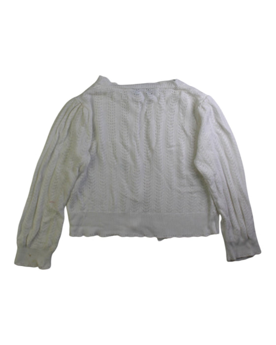A White Cardigans from Tartine et Chocolat in size 4T for girl. (Back View)
