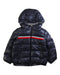 A Navy Puffer/Quilted Jackets from Moncler in size 2T for neutral. (Front View)