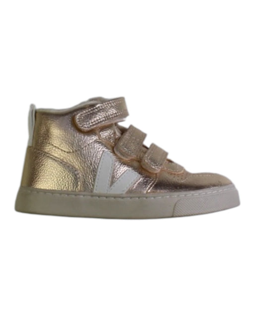 A Gold Sneakers from Veja in size 3T for girl. (Front View)