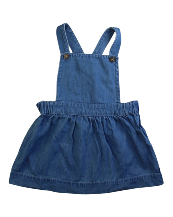 A Blue Overall Dresses from Petit Bateau in size 12-18M for girl. (Front View)
