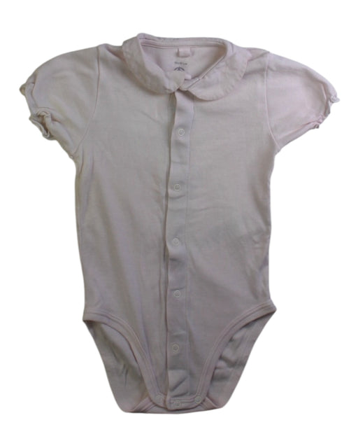 A Ivory Short Sleeve Bodysuits from Petit Bateau in size 12-18M for girl. (Front View)