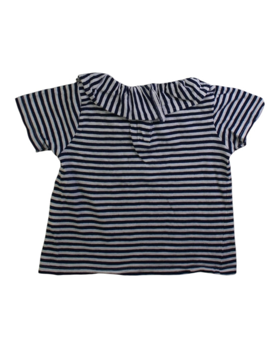 A Navy Short Sleeve Tops from Petit Bateau in size 12-18M for girl. (Back View)