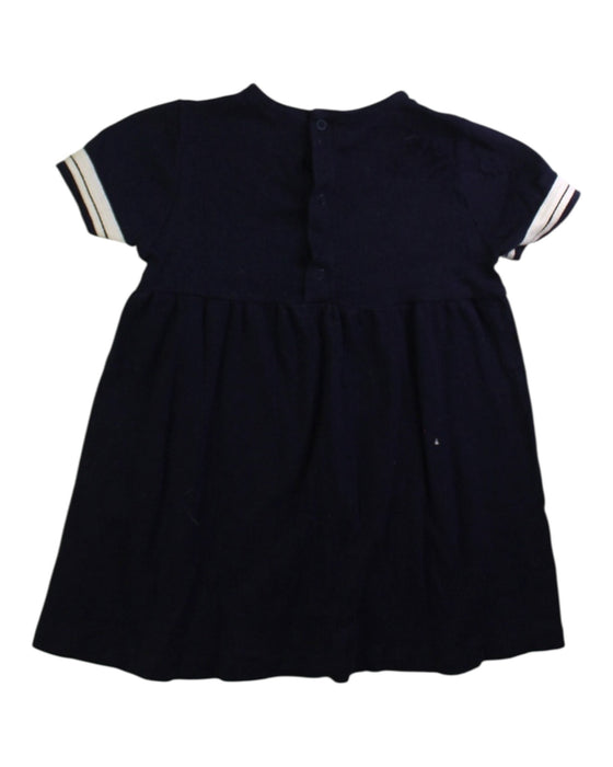 A Navy Short Sleeve Dresses from Petit Bateau in size 12-18M for girl. (Back View)