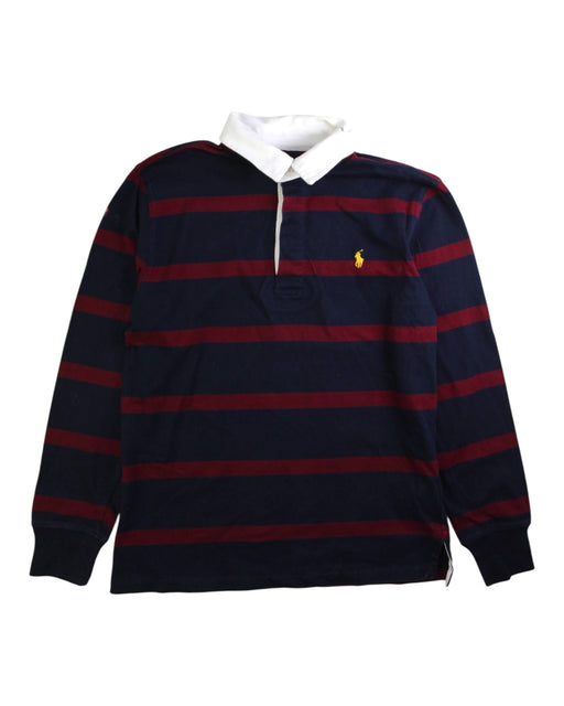 A Navy Long Sleeve Polos from Polo Ralph Lauren in size 10Y for boy. (Front View)