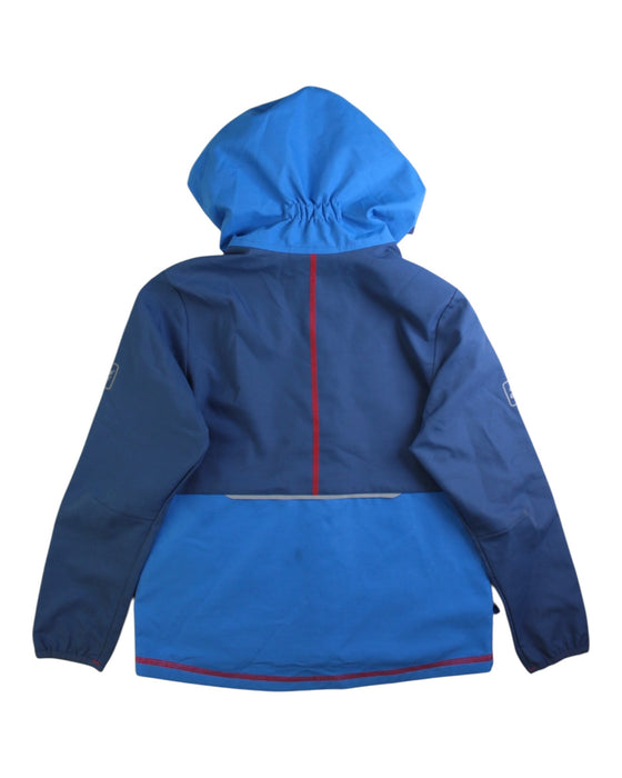 A Blue Rain Jackets from Jack Wolfskin in size 7Y for neutral. (Back View)
