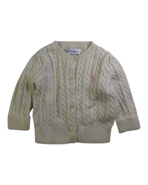 A Ivory Cardigans from Ralph Lauren in size 3-6M for girl. (Front View)