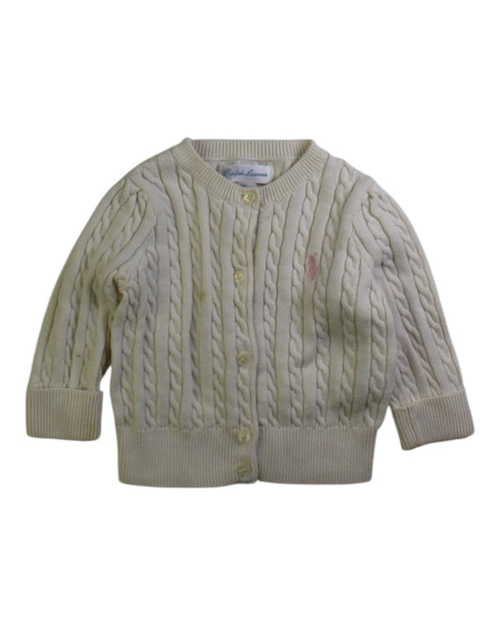 A Ivory Cardigans from Ralph Lauren in size 3-6M for girl. (Front View)