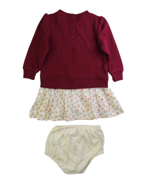 A Burgundy Dress Sets from Ralph Lauren in size 6-12M for girl. (Back View)