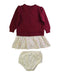 A Burgundy Dress Sets from Ralph Lauren in size 6-12M for girl. (Back View)