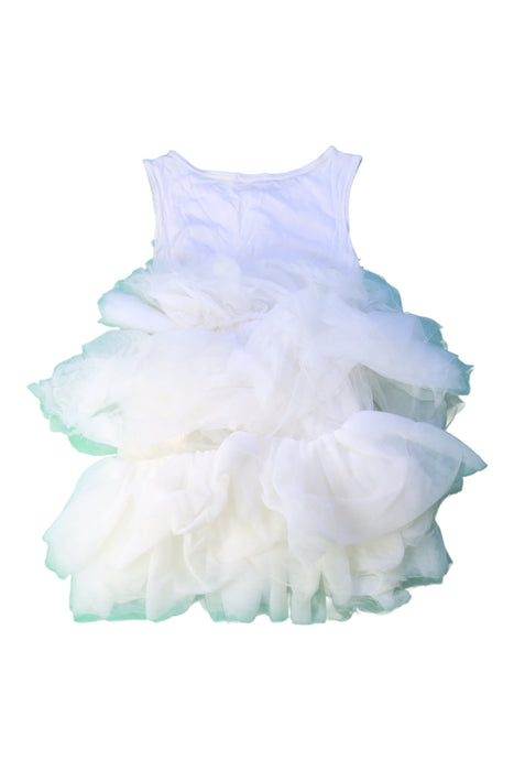 A White Sleeveless Dresses from Britt in size 3T for girl. (Back View)