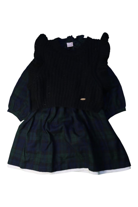 A Black Dress Sets from Petit Main in size 3T for girl. (Front View)