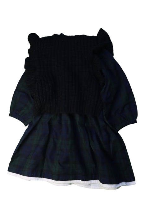 A Black Dress Sets from Petit Main in size 3T for girl. (Back View)