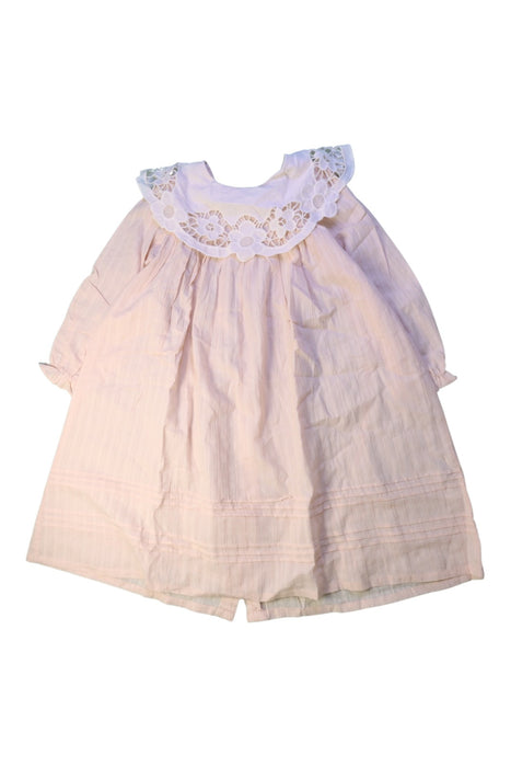 A Peach Long Sleeve Dresses from Susu & Cra in size 4T for girl. (Front View)