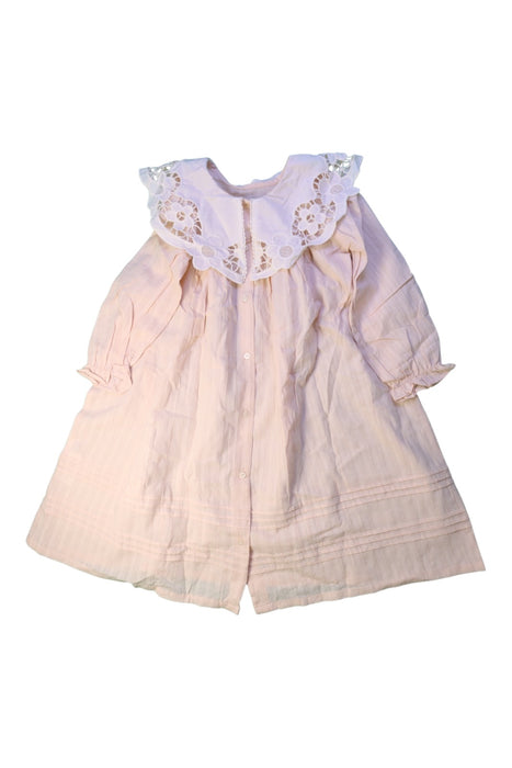 A Peach Long Sleeve Dresses from Susu & Cra in size 4T for girl. (Back View)