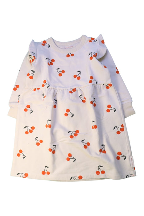 A White Long Sleeve Dresses from Tinycottons in size 4T for girl. (Front View)