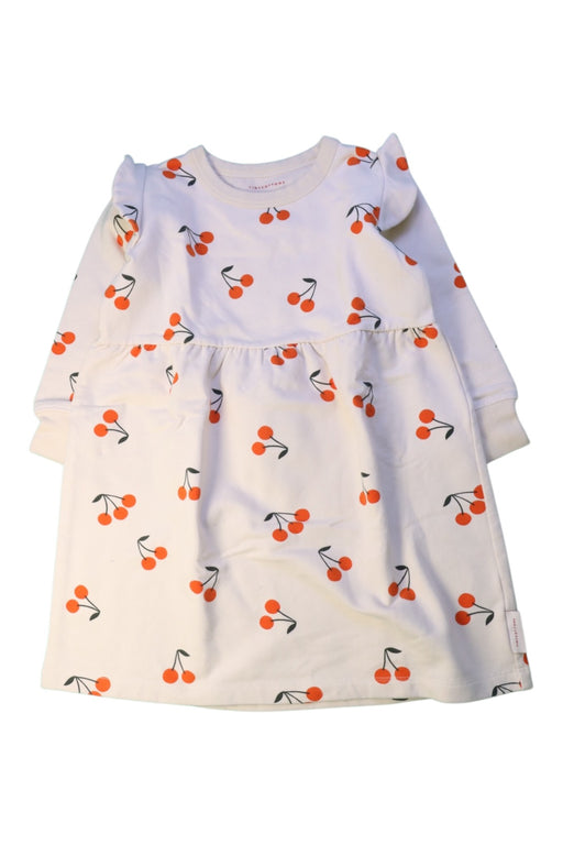 A White Long Sleeve Dresses from Tinycottons in size 4T for girl. (Front View)