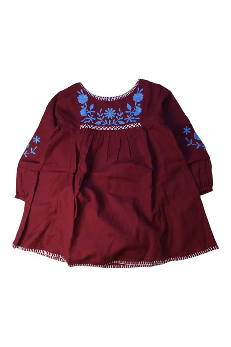 A Burgundy Long Sleeve Dresses from Apolina in size 6T for girl. (Front View)