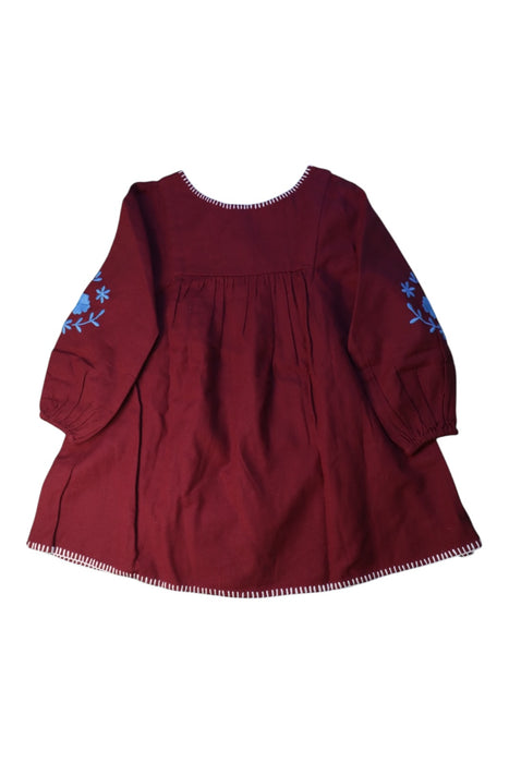 A Burgundy Long Sleeve Dresses from Apolina in size 6T for girl. (Back View)