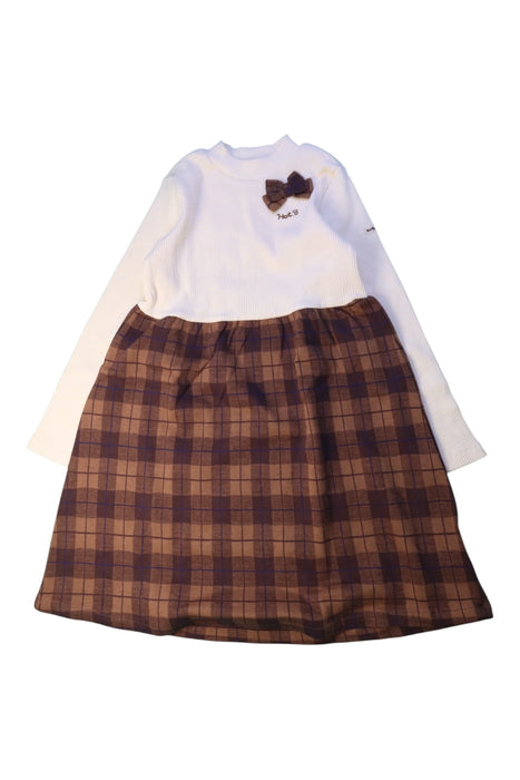 A White Long Sleeve Dresses from Miki House in size 5T for girl. (Front View)