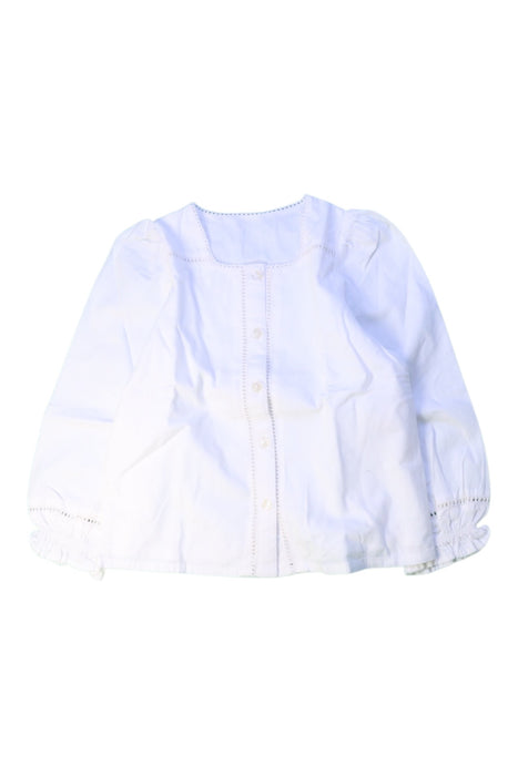 A White Long Sleeve Shirts from Little Cotton Clothes in size 4T for girl. (Front View)