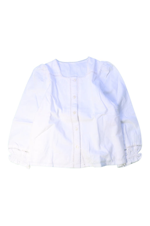 A White Long Sleeve Shirts from Little Cotton Clothes in size 4T for girl. (Front View)