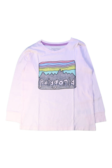 A White Long Sleeve T Shirts from Patagonia in size 5T for girl. (Front View)