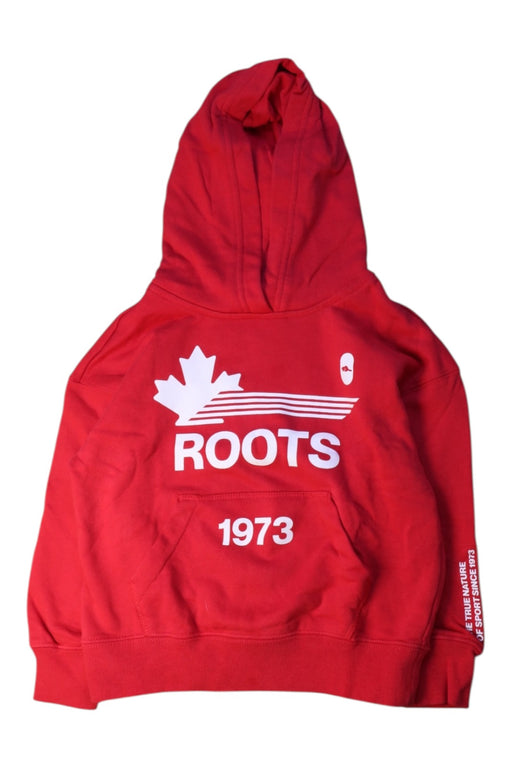 A Red Hooded Sweatshirts from Roots in size 5T for neutral. (Front View)
