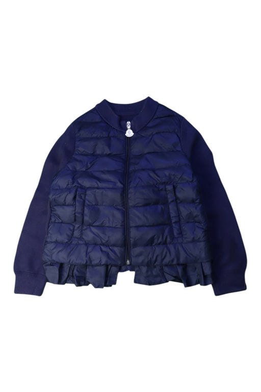 A Navy Puffer/Quilted Jackets from Moncler in size 3T for girl. (Front View)