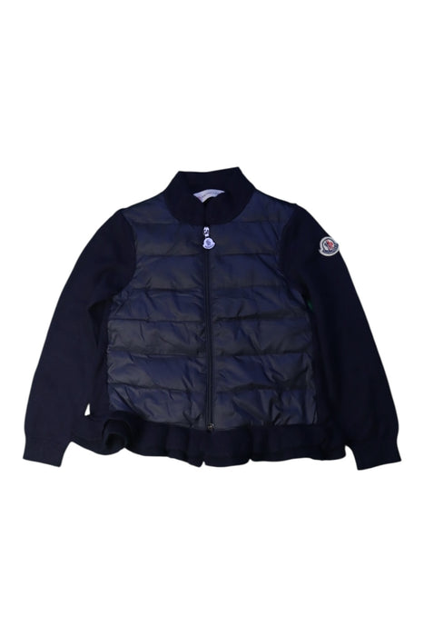 A Navy Puffer/Quilted Jackets from Moncler in size 3T for girl. (Front View)