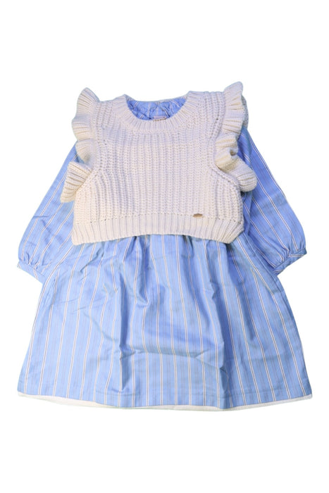 A Blue Dress Sets from Petit Main in size 2T for girl. (Front View)