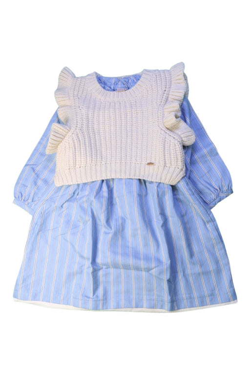 A Blue Dress Sets from Petit Main in size 2T for girl. (Front View)