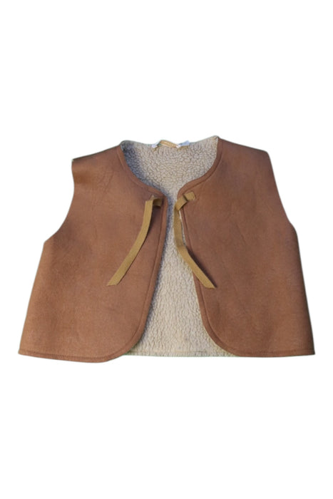 A Brown Outerwear Vests from Les Enfantines in size 2T for girl. (Front View)