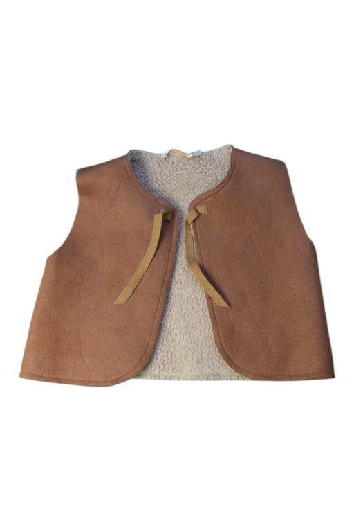 A Brown Outerwear Vests from Les Enfantines in size 2T for girl. (Front View)