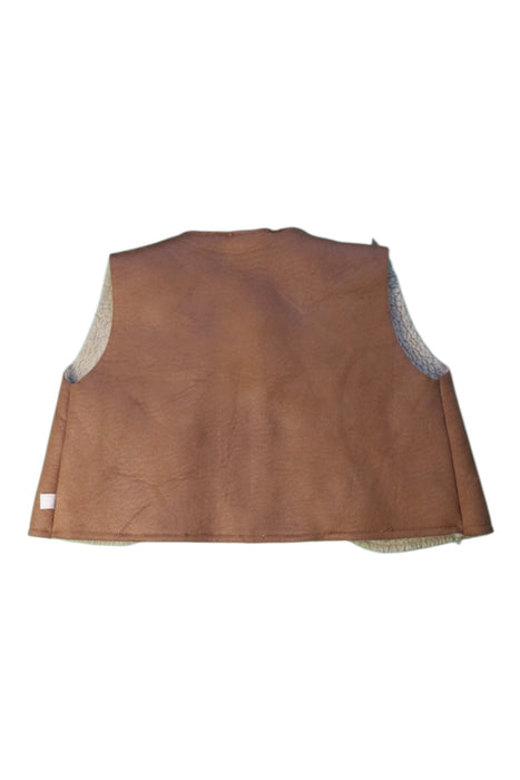 A Brown Outerwear Vests from Les Enfantines in size 2T for girl. (Back View)