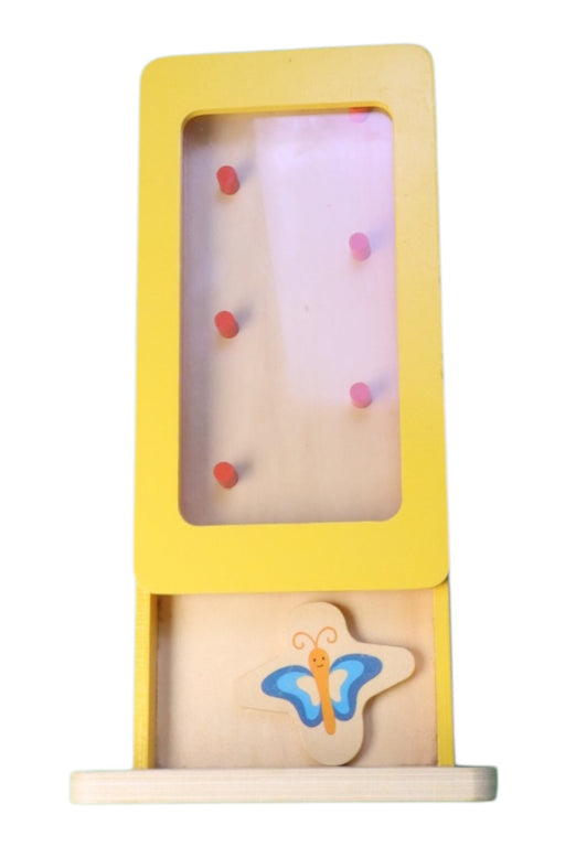 A Yellow Wooden Toys from KiwiCo in size O/S for neutral. (Front View)