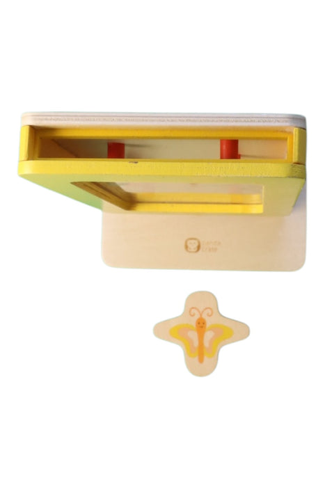 A Yellow Wooden Toys from KiwiCo in size O/S for neutral. (Back View)