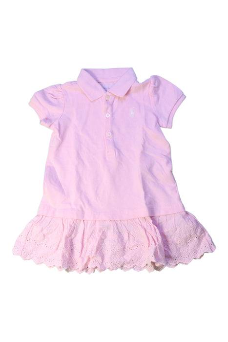 A Pink Short Sleeve Dresses from Ralph Lauren in size 3-6M for girl. (Front View)