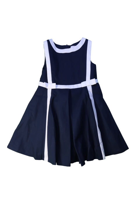 A Navy Sleeveless Dresses from Jacadi in size 4T for girl. (Front View)