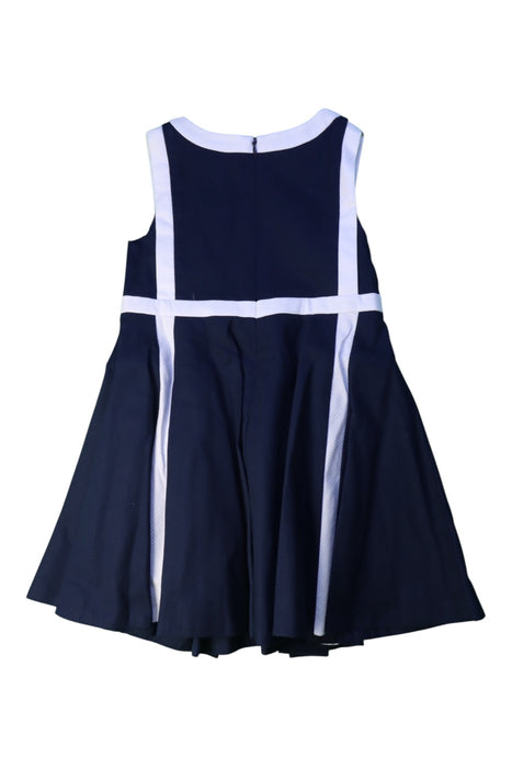 A Navy Sleeveless Dresses from Jacadi in size 4T for girl. (Back View)