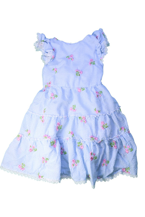 A Blue Sleeveless Dresses from Rare Editions in size 5T for girl. (Front View)