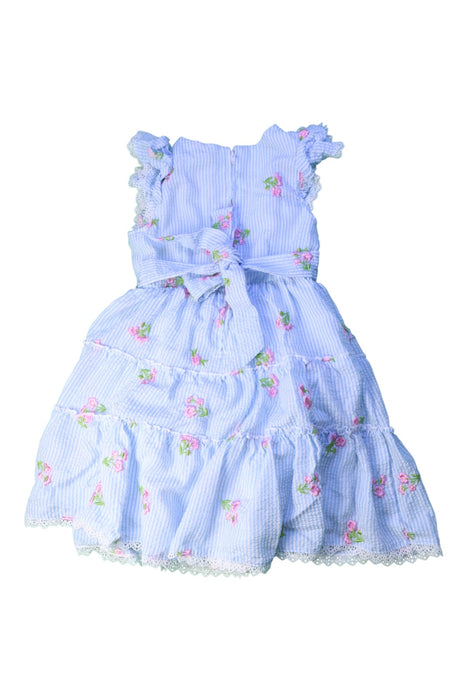 A Blue Sleeveless Dresses from Rare Editions in size 5T for girl. (Back View)