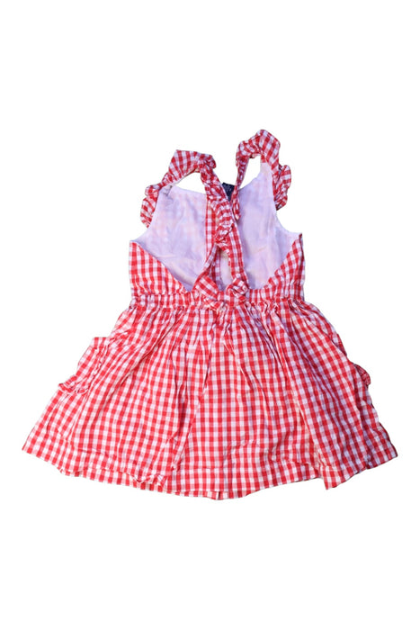 A Red Sleeveless Dresses from Tommy Hilfiger in size 3T for girl. (Back View)