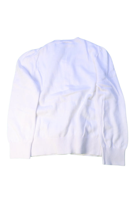 A White Cardigans from Seed in size 6T for girl. (Back View)