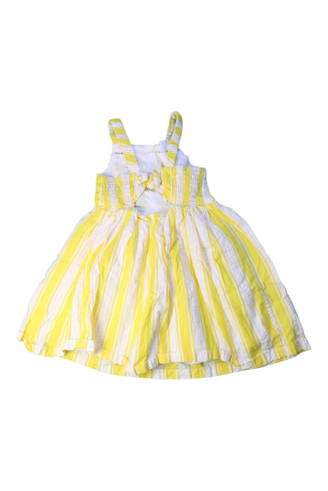 A Yellow Sleeveless Dresses from Tahari in size 3T for girl. (Back View)