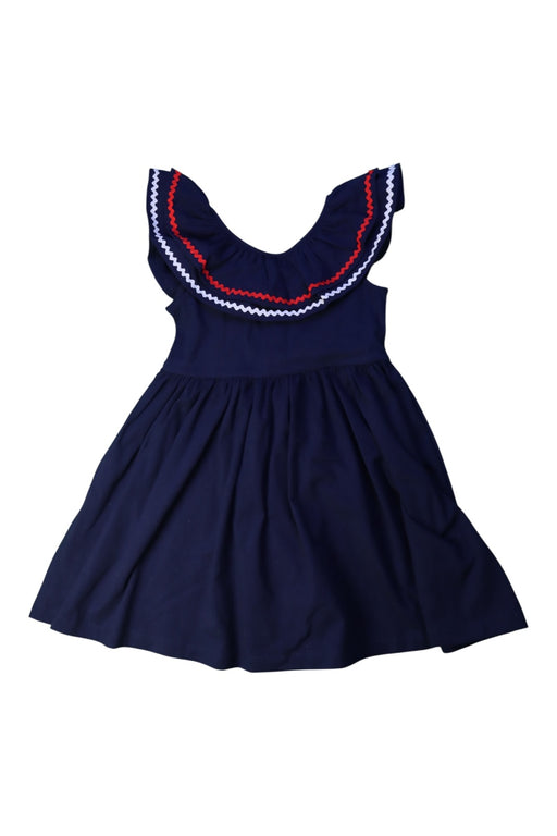 A Navy Sleeveless Dresses from Janie & Jack in size 4T for girl. (Front View)
