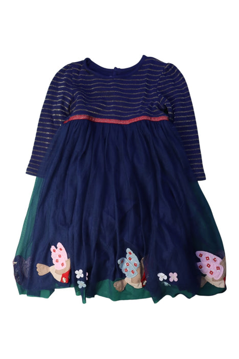A Navy Long Sleeve Dresses from Jojo Maman Bébé in size 3T for girl. (Front View)