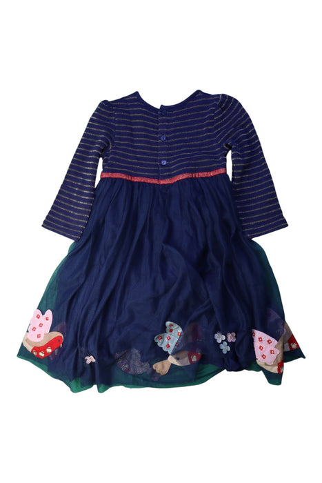 A Navy Long Sleeve Dresses from Jojo Maman Bébé in size 3T for girl. (Back View)