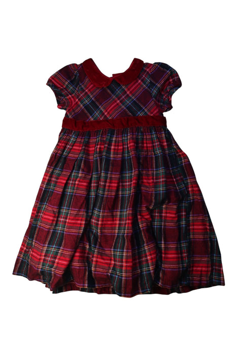 A Red Short Sleeve Dresses from Jojo Maman Bébé in size 4T for girl. (Front View)